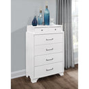  IFDC Chests 5 Drawers Jordyn Chest - White IMAGE 3
