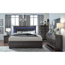 IFDC Nightstands 2 Drawers Pompei Nightstand - Grey IMAGE 2