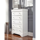  IFDC Chests 5 Drawers Pompei Chest - White IMAGE 1