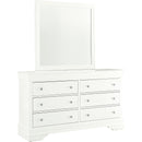  IFDC Dressers 6 Drawers Pompei Dresser & Mirror - White IMAGE 1