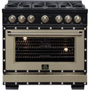  Forno 36-inch, 5.2 Cu.Ft. Valente Dual Fuel Range FFSGS6199-36CPBLK IMAGE 2