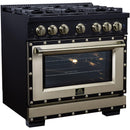  Forno 36-inch, 5.2 Cu.Ft. Valente Dual Fuel Range FFSGS6199-36CPBLK IMAGE 4