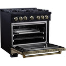  Forno 36-inch, 5.2 Cu.Ft. Valente Dual Fuel Range FFSGS6199-36CPBLK IMAGE 6