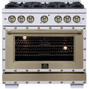  Forno 36-inch, 5.2 Cu.Ft. Valente Dual Fuel Range FFSGS6199-36CPWHT IMAGE 2