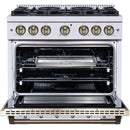  Forno 36-inch, 5.2 Cu.Ft. Valente Gas Range FFSGS6299-36CPWHT IMAGE 3