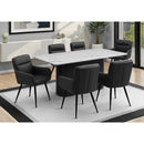  Monarch I 1226 Dining Table - 38"X 70" / White Faux Marble Top / Black Base IMAGE 1