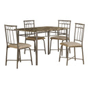  Monarch I 1029 Dining Set - 5Pcs Set / Espresso Marble / Bronze Metal IMAGE 1