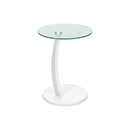  Monarch I 3017 Accent Table - White Bentwood With Tempered Glass IMAGE 1