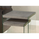  Monarch I 3053 Nesting Table - 2Pcs Set / Dark Taupe / Tempered Glass IMAGE 1