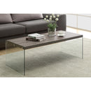  Monarch I 3054 Coffee Table - Dark Taupe With Tempered Glass IMAGE 3
