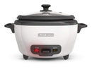 Black & Decker Non-Stick Rice Cooker & Steamer White, 6 Cups [OPEN BOX]